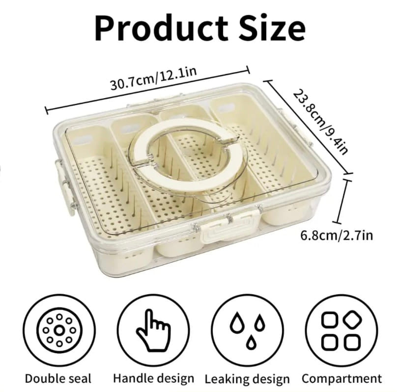 4 Grid Refrigerator Storage Box, Separate Refrigerator Storage Basket, Portable Vegetable Fruit Container 4 Grid Refrigerator Storage Box, Separate Refrigerator Storage Basket, Portable Vegetable Fruit Container